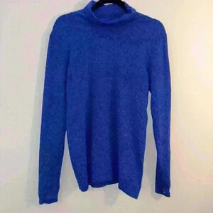 Athleta‎ Women’s Royal Blue geometric Pattern Pullover Stretch Top Size L